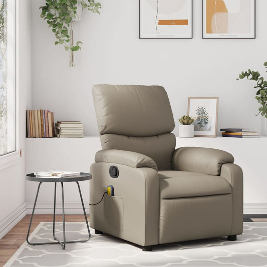 Folding massage armchair, cappuccino, ecological leather