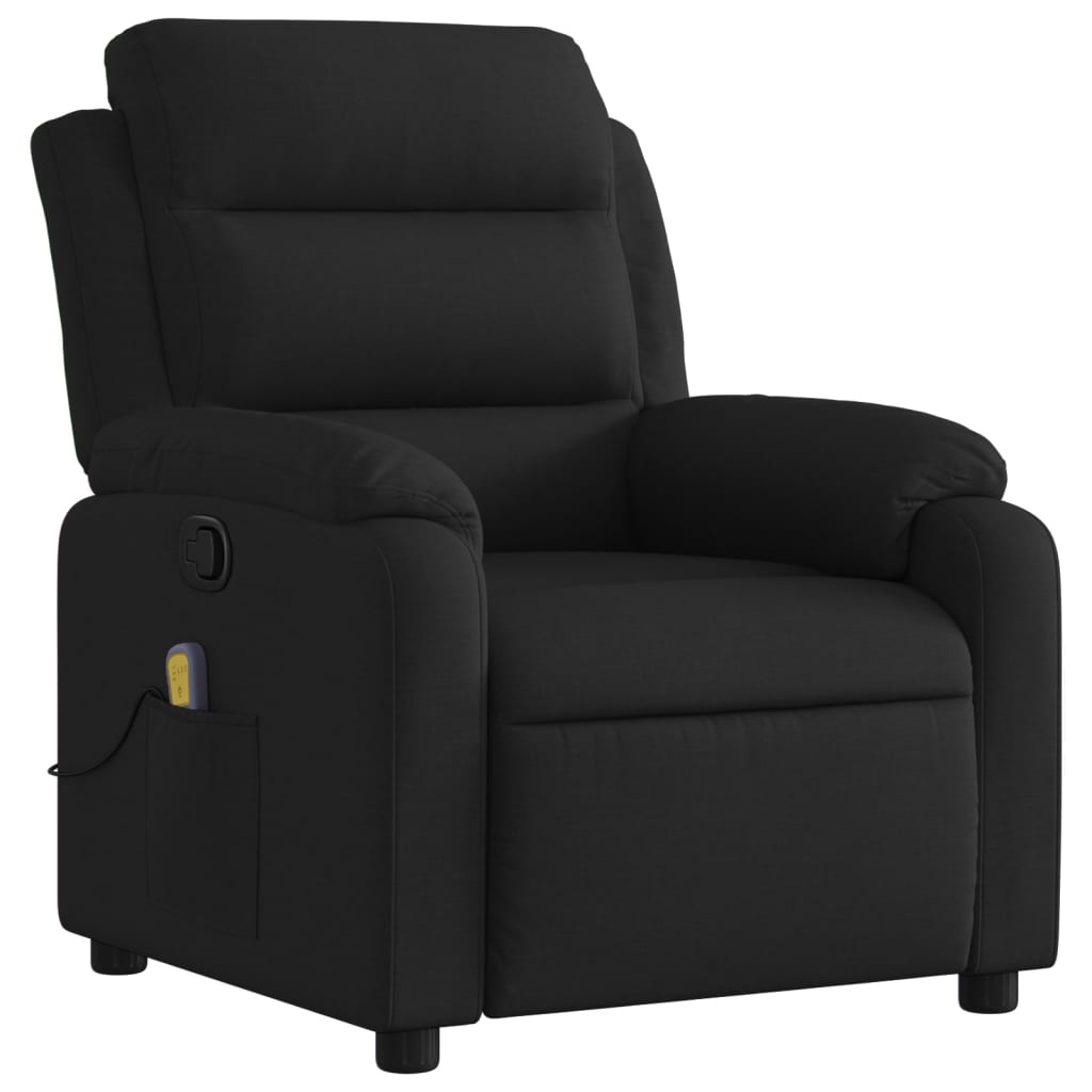 Folding massage chair, black, textile material