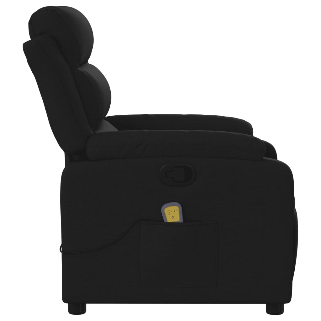 Folding massage chair, black, textile material