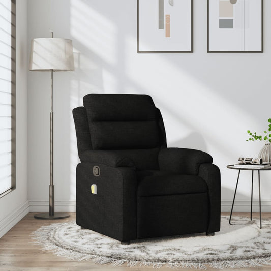 Folding massage chair, black, textile material