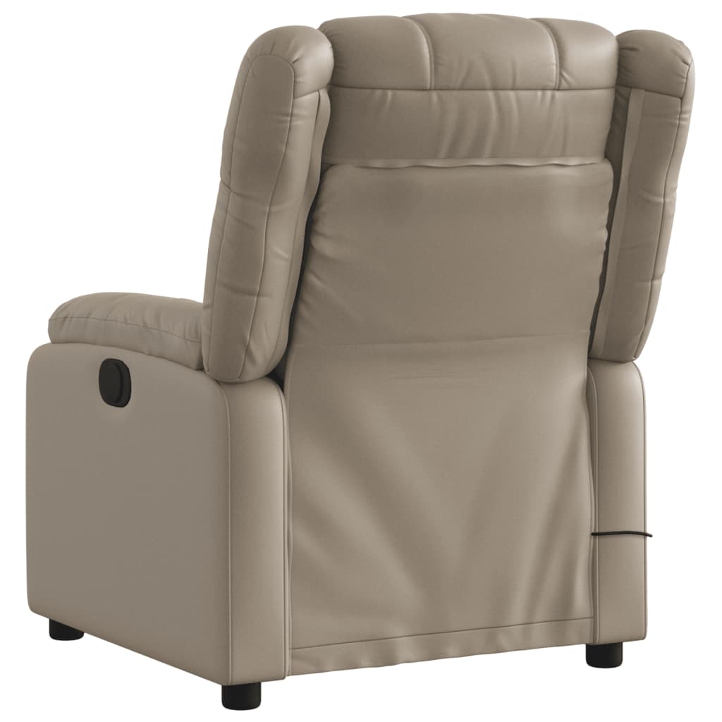 Folding massage armchair, cappuccino, ecological leather