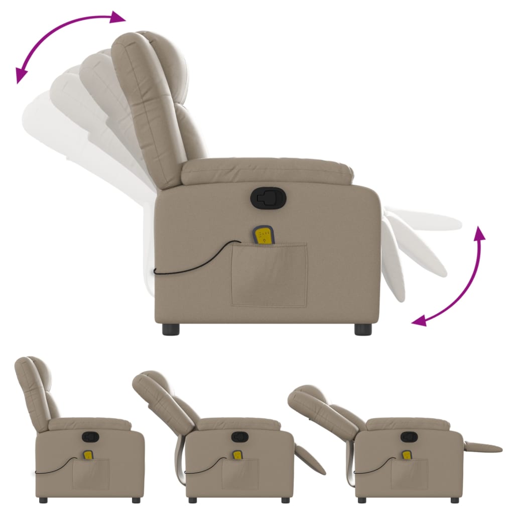 Folding massage armchair, cappuccino, ecological leather