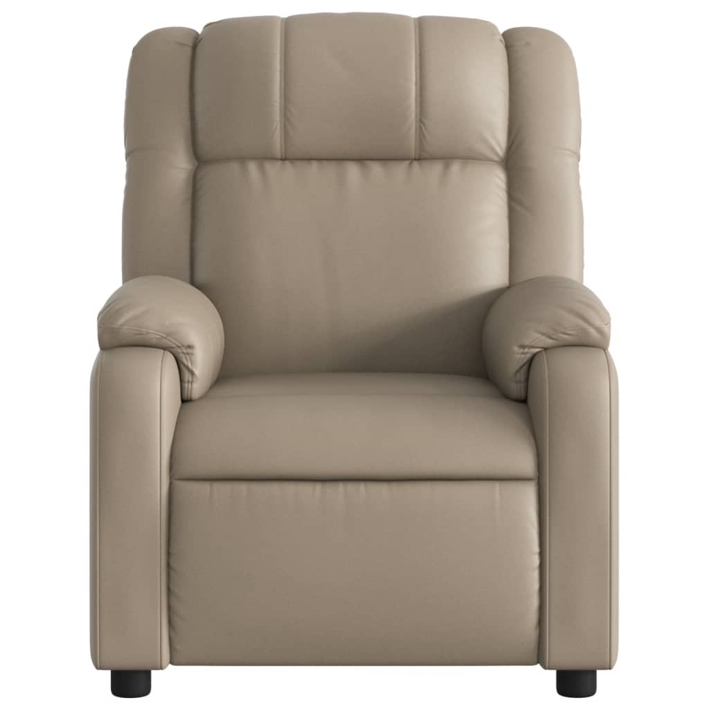 Folding massage armchair, cappuccino, ecological leather