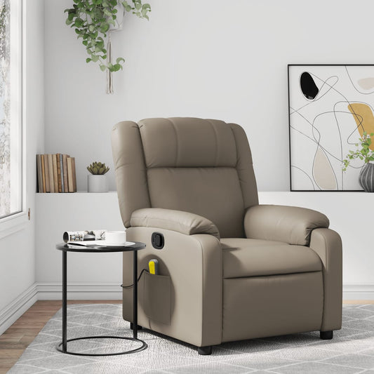 Folding massage armchair, cappuccino, ecological leather