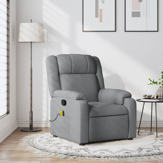 Folding massage chair, light grey, textile