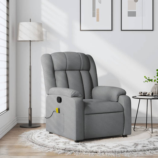 Folding massage chair, light grey, textile
