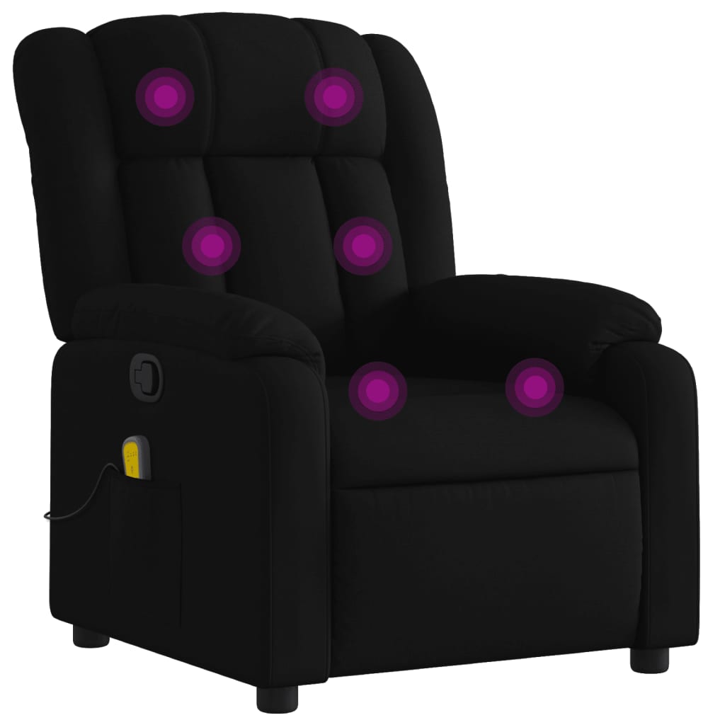 Folding massage chair, black, textile material