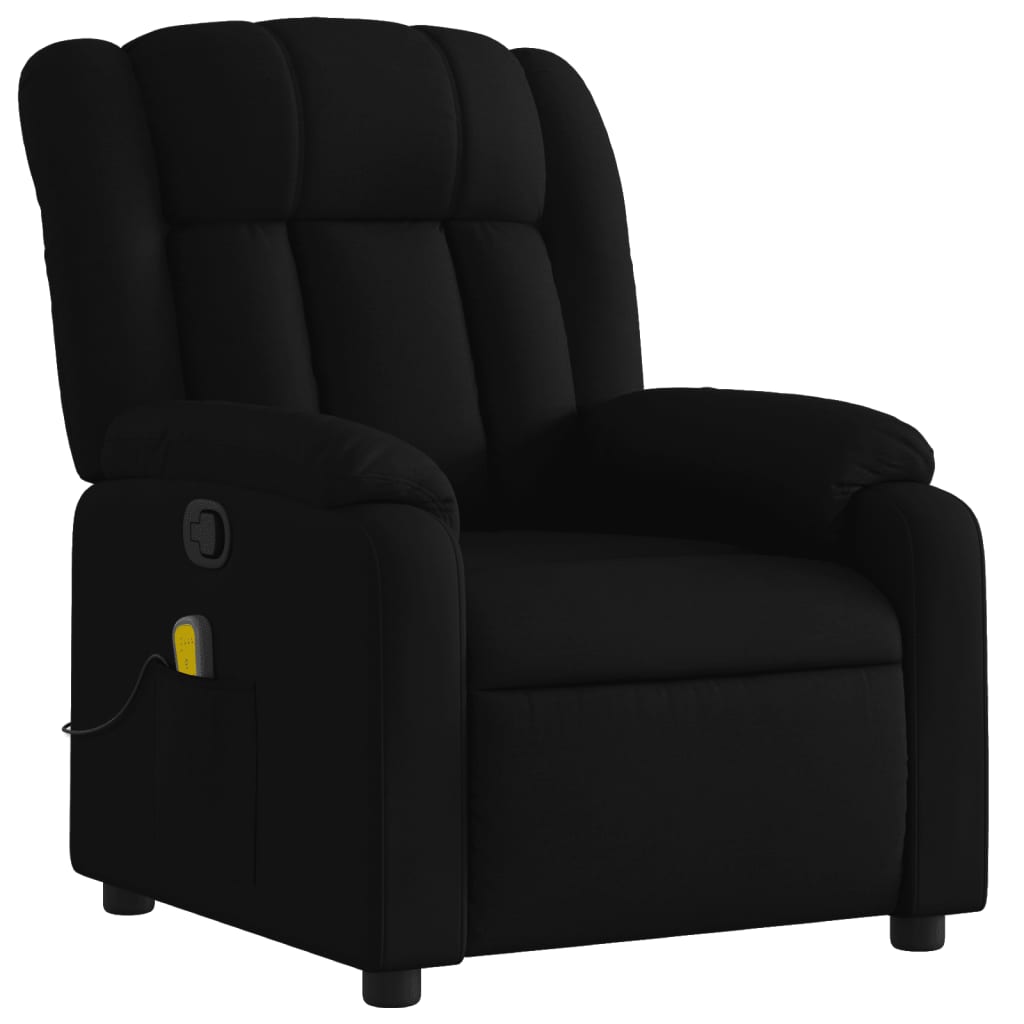 Folding massage chair, black, textile material