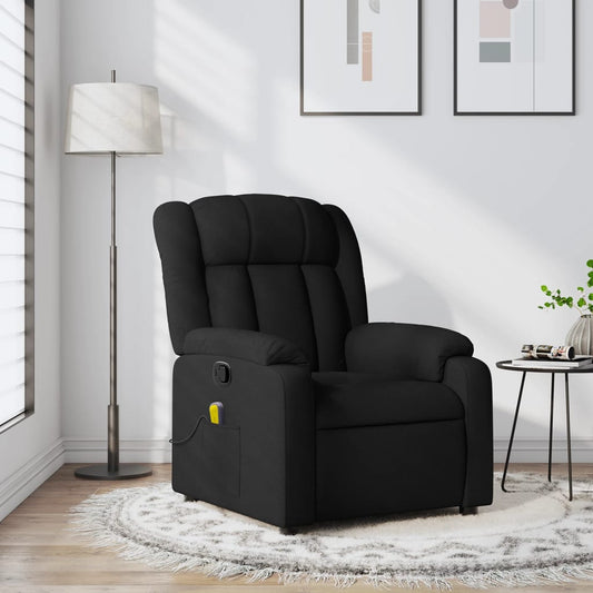 Folding massage chair, black, textile material