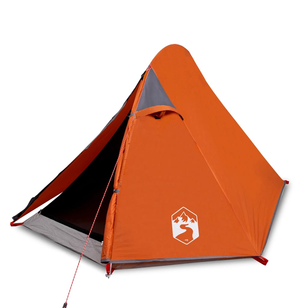 Camping tent 2 people grey/orange 267x154x117cm taffeta 185T