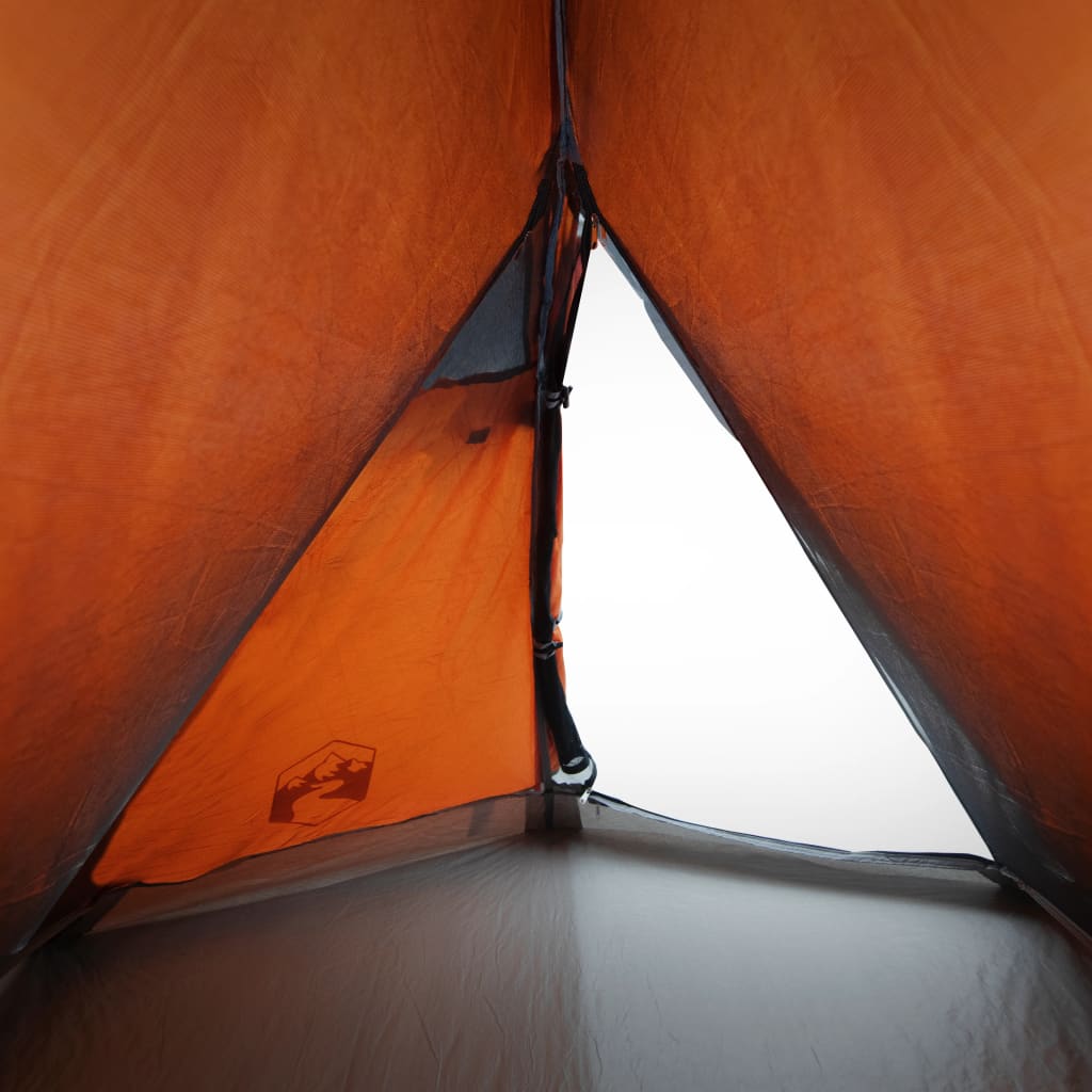 Camping tent 2 people grey/orange 267x154x117cm taffeta 185T