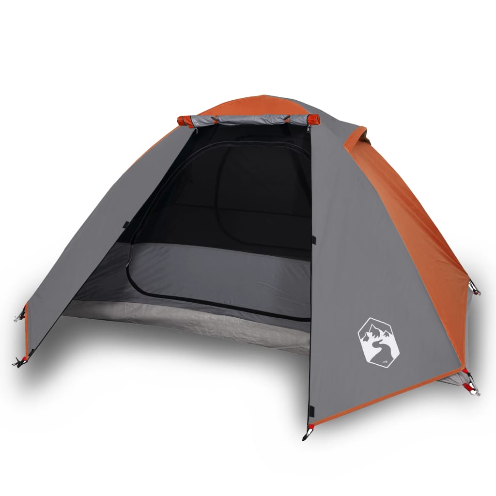 Camping tent 2 people grey/orange 224x248x118cm taffeta 185T