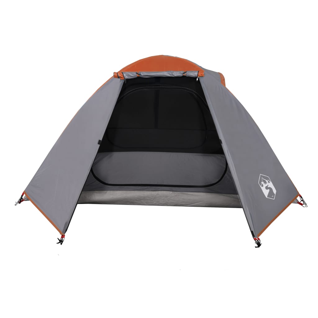 Camping tent 2 people grey/orange 224x248x118cm taffeta 185T