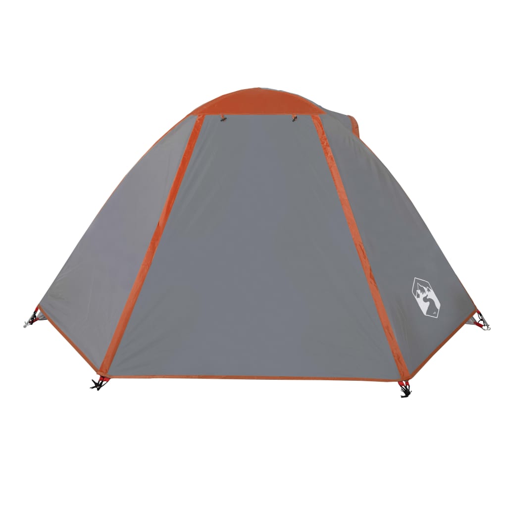 Camping tent 2 people grey/orange 224x248x118cm taffeta 185T