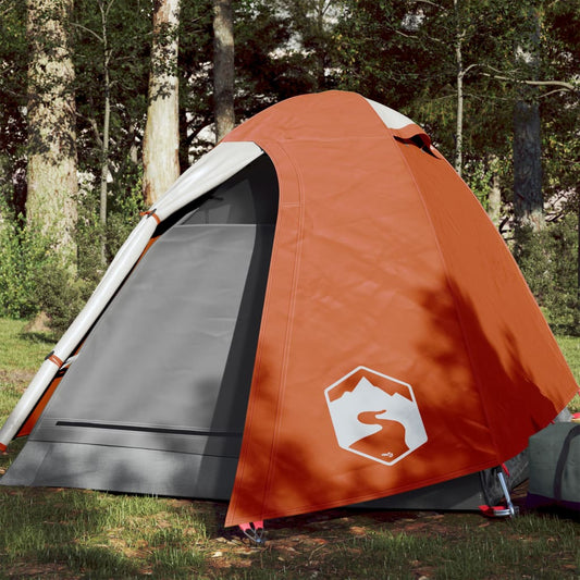 Camping tent 2 people grey/orange 254x135x112cm taffeta 185T