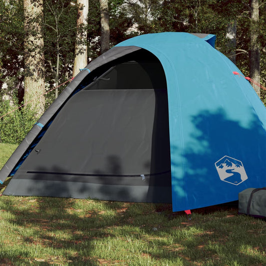Camping tent 4 people blue, 267x272x145 cm, taffeta 185T