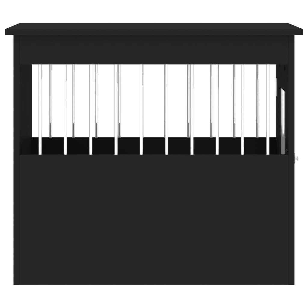 Ladă pentru câini, negru, 55x75x65 cm, lemn compozit