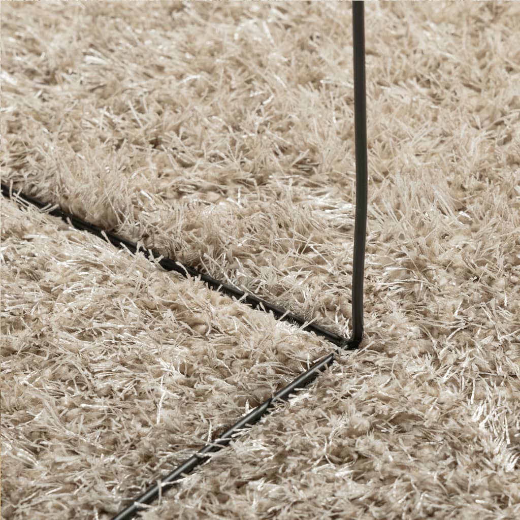 ISTAN carpet, with high threads, glossy appearance, beige, Ø 120 cm
