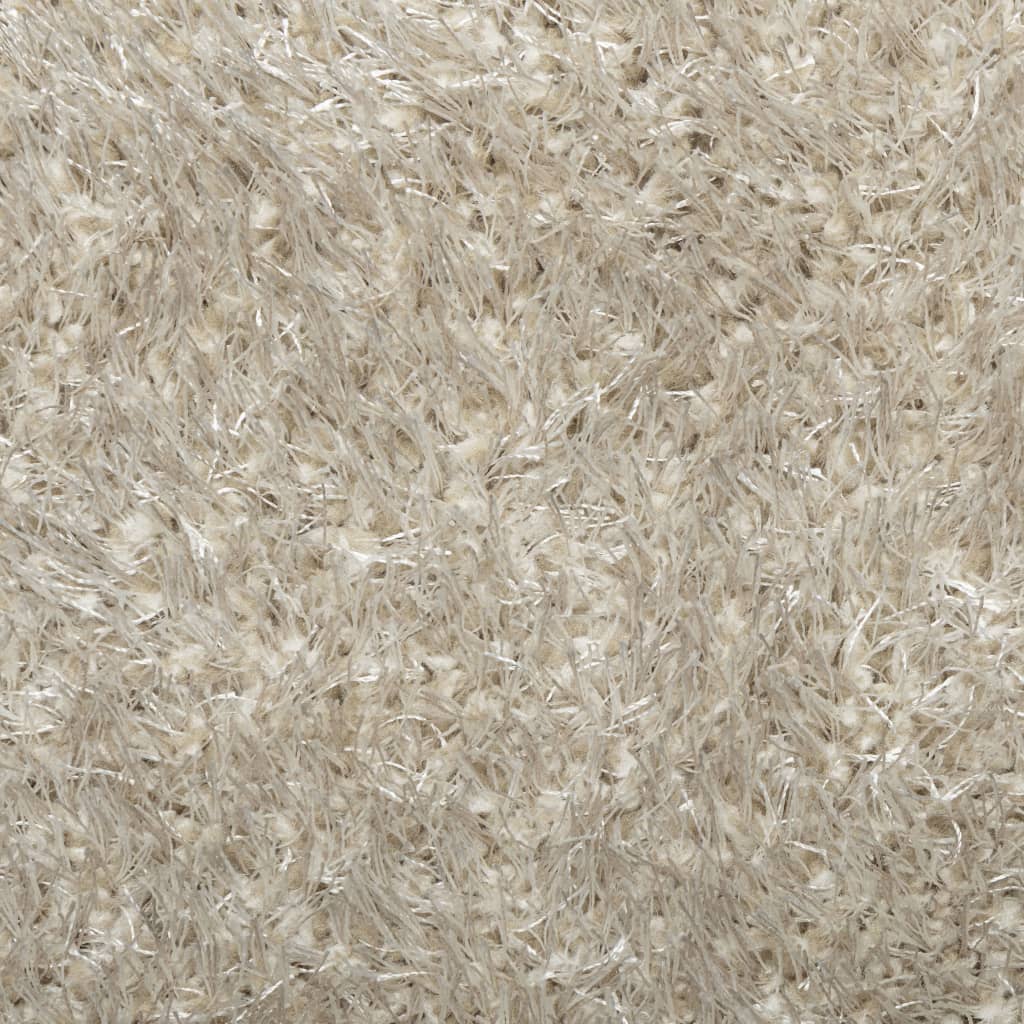 ISTAN carpet, with high threads, glossy appearance, beige, Ø 120 cm