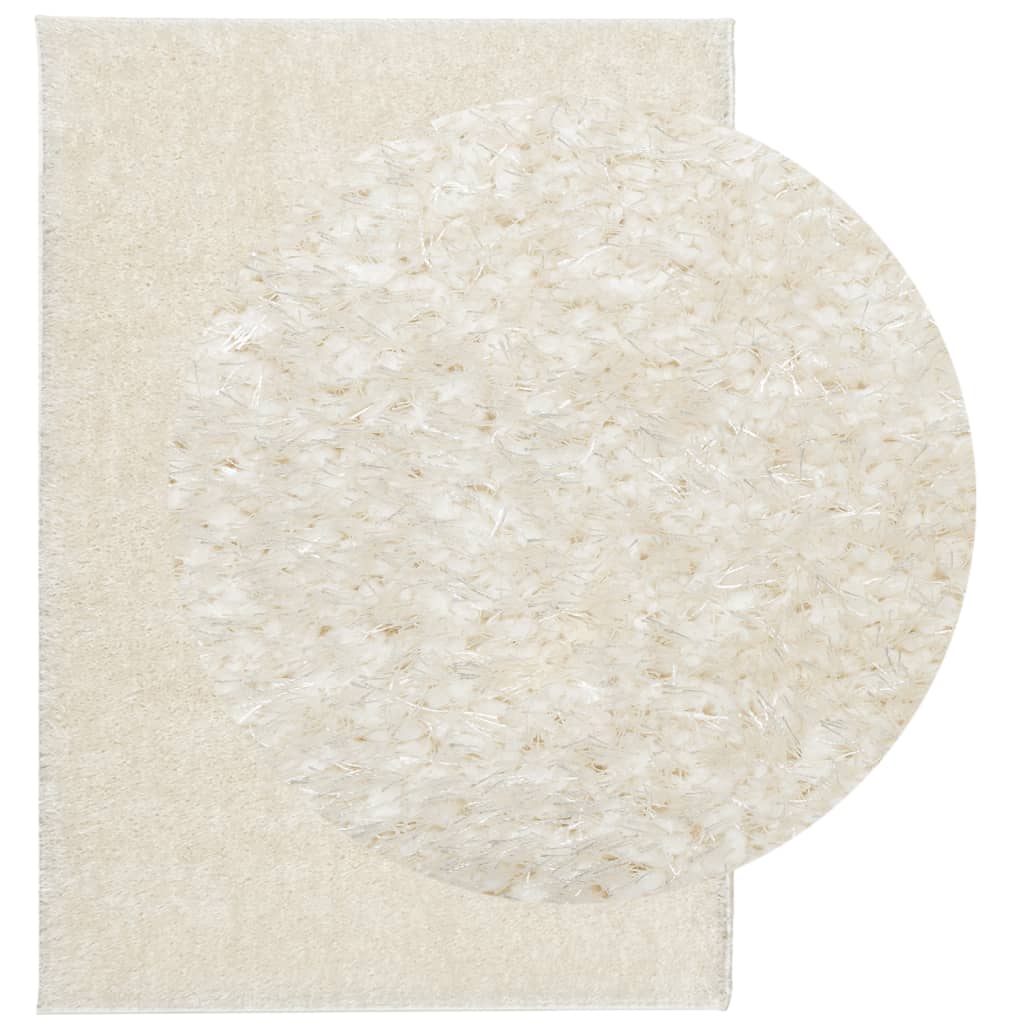 ISTAN carpet, with high threads, glossy appearance, cream, 140x200 cm