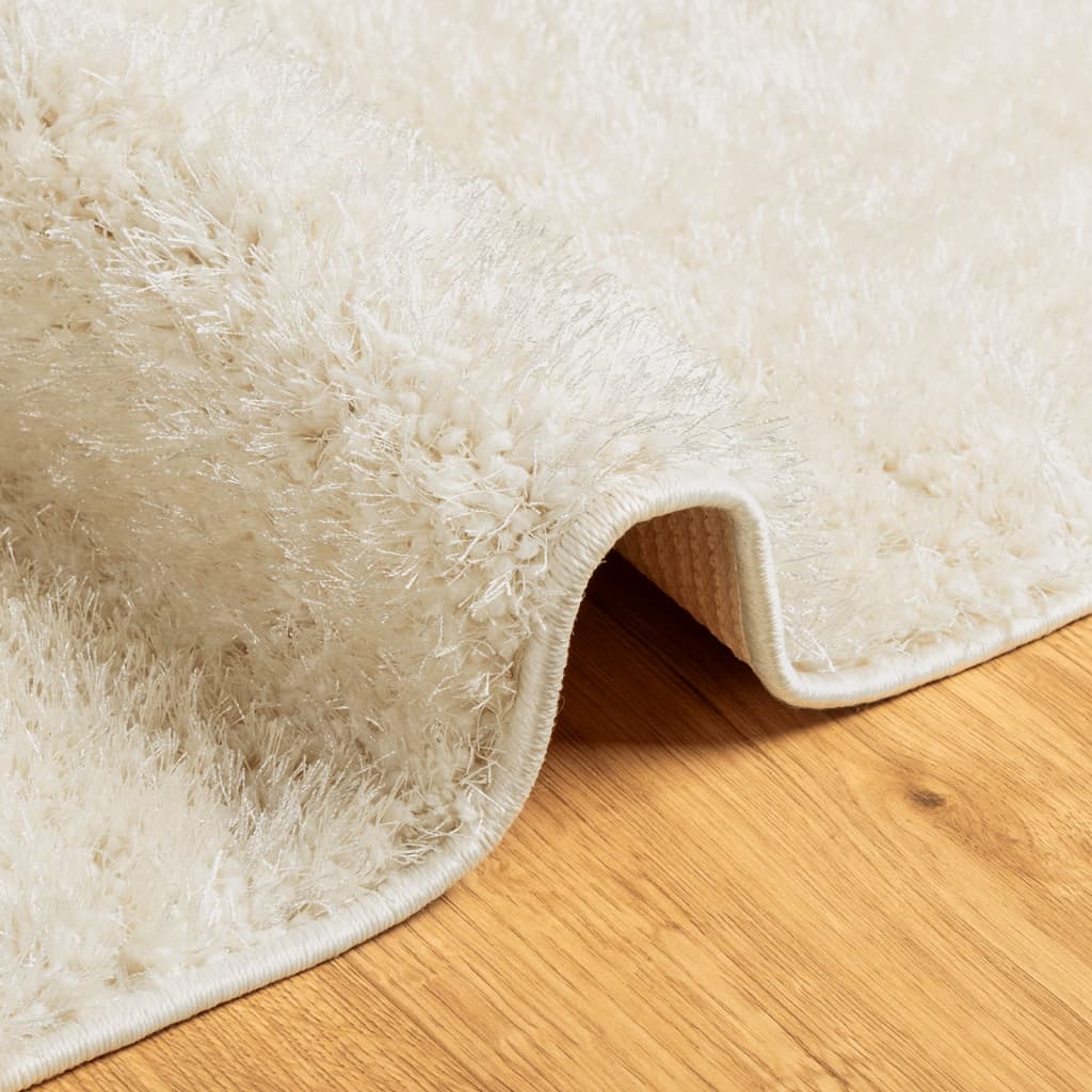 ISTAN carpet, with high threads, glossy appearance, cream, 140x200 cm