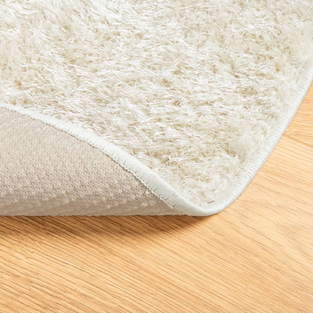 ISTAN carpet, with high threads, glossy appearance, cream, Ø 100 cm