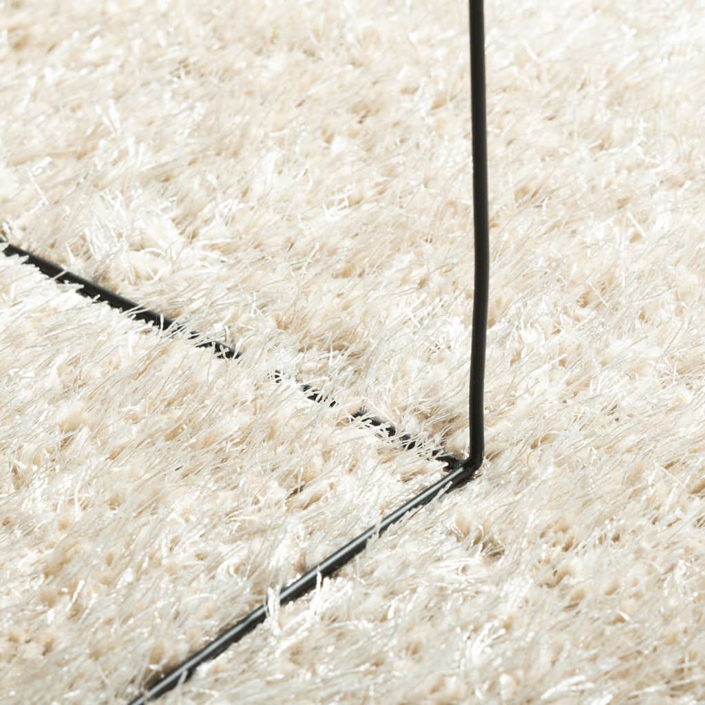 ISTAN carpet, with high threads, glossy appearance, cream, Ø 100 cm