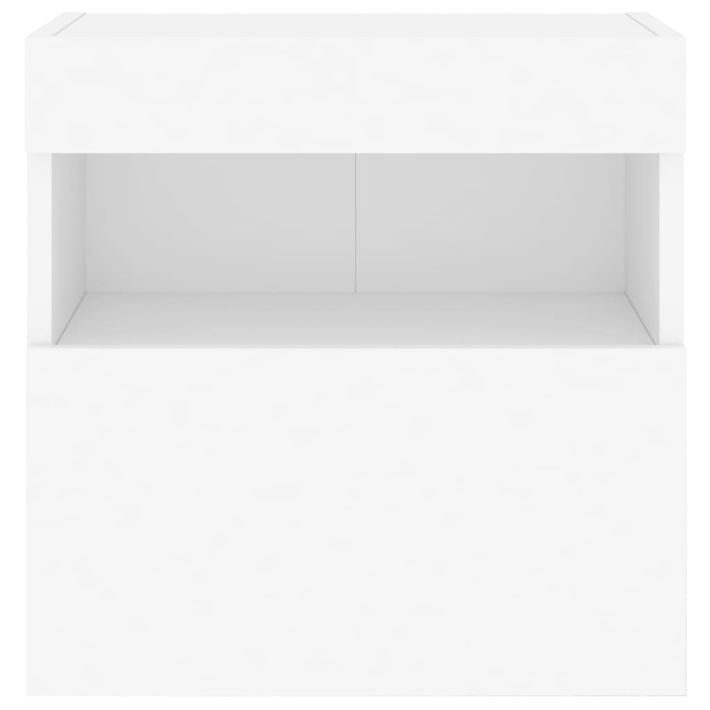 Wall-mounted TV chests with LED lights, 2 pcs., white, 40x30x40 cm