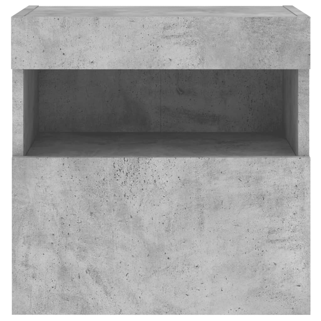 Wall-mounted TV cabinet with LED lights, concrete gray, 40x30x40 cm