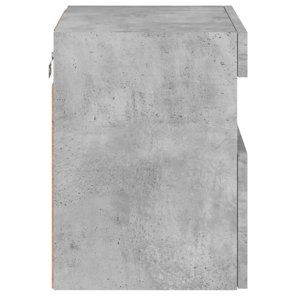 Wall-mounted TV cabinet with LED lights, concrete gray, 40x30x40 cm