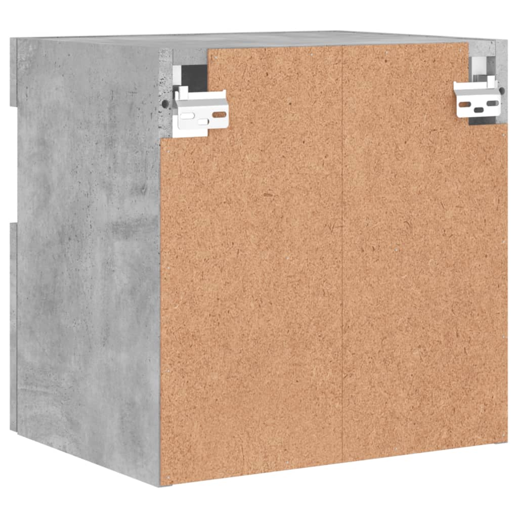 Wall-mounted TV cabinet with LED lights, concrete gray, 40x30x40 cm