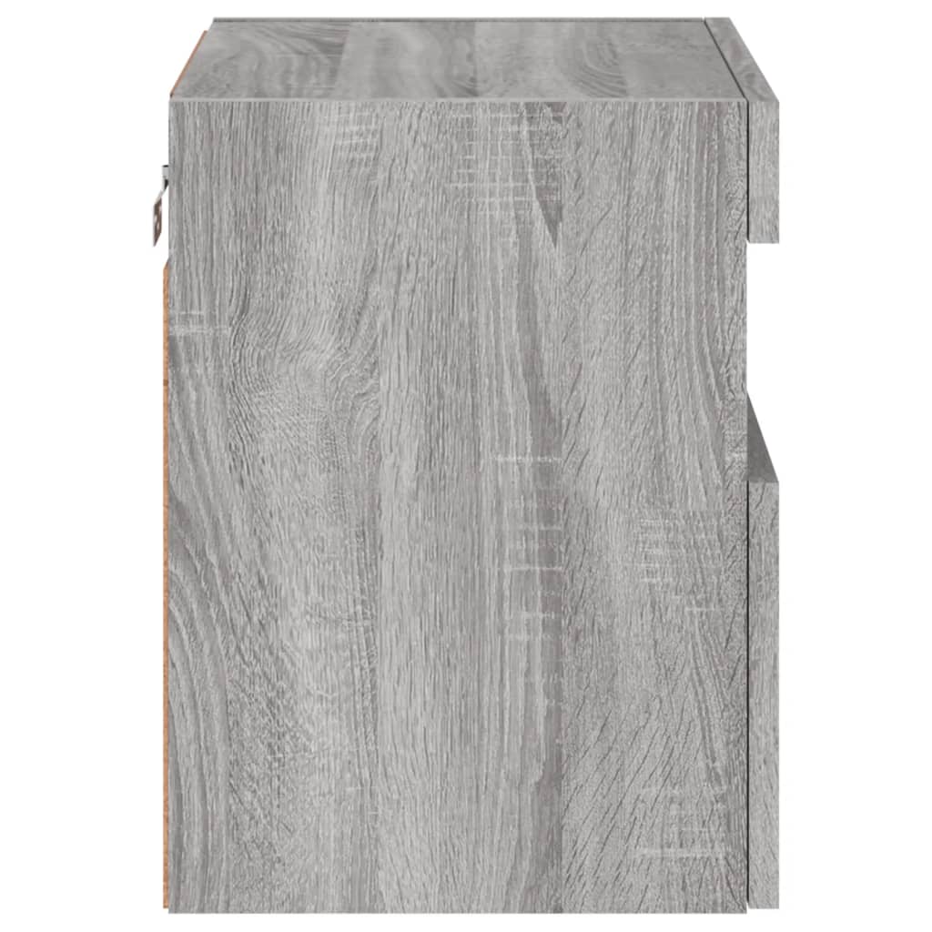 Comodă TV de perete cu LED, 2 buc, gri sonoma, 40x30x40 cm