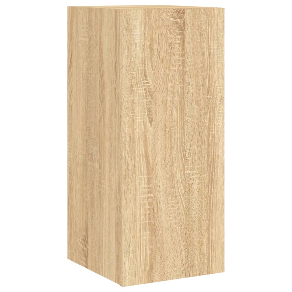 Wall-mounted TV cabinet with LED lights, sonoma oak, 30.5x35x70 cm