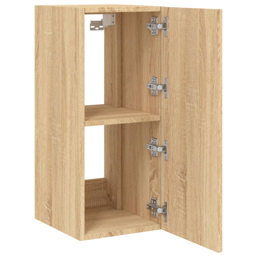 Wall-mounted TV cabinet with LED lights, sonoma oak, 30.5x35x70 cm
