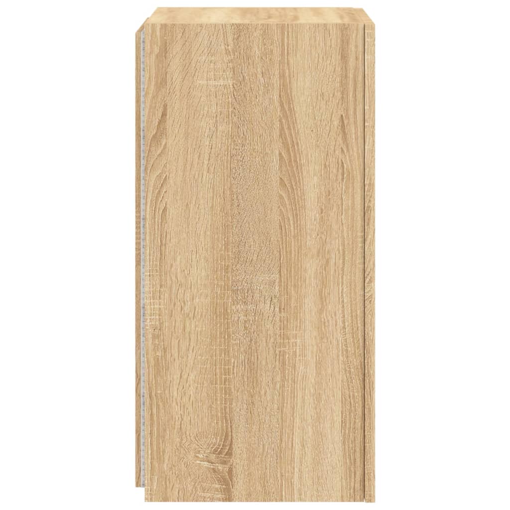 Wall-mounted TV cabinet with LED lights, sonoma oak, 30.5x35x70 cm