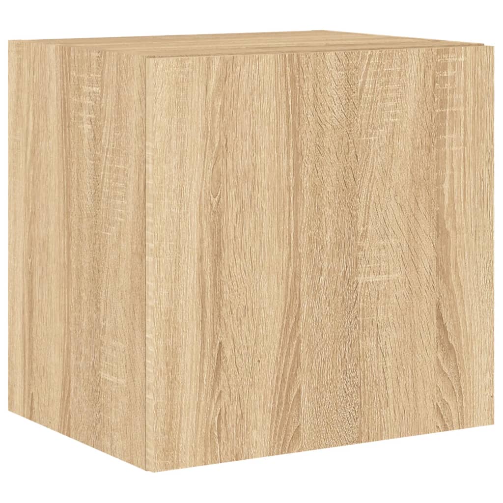 Wall-mounted TV cabinet with LED, 2 pcs. sonoma oak, 40.5x35x40 cm