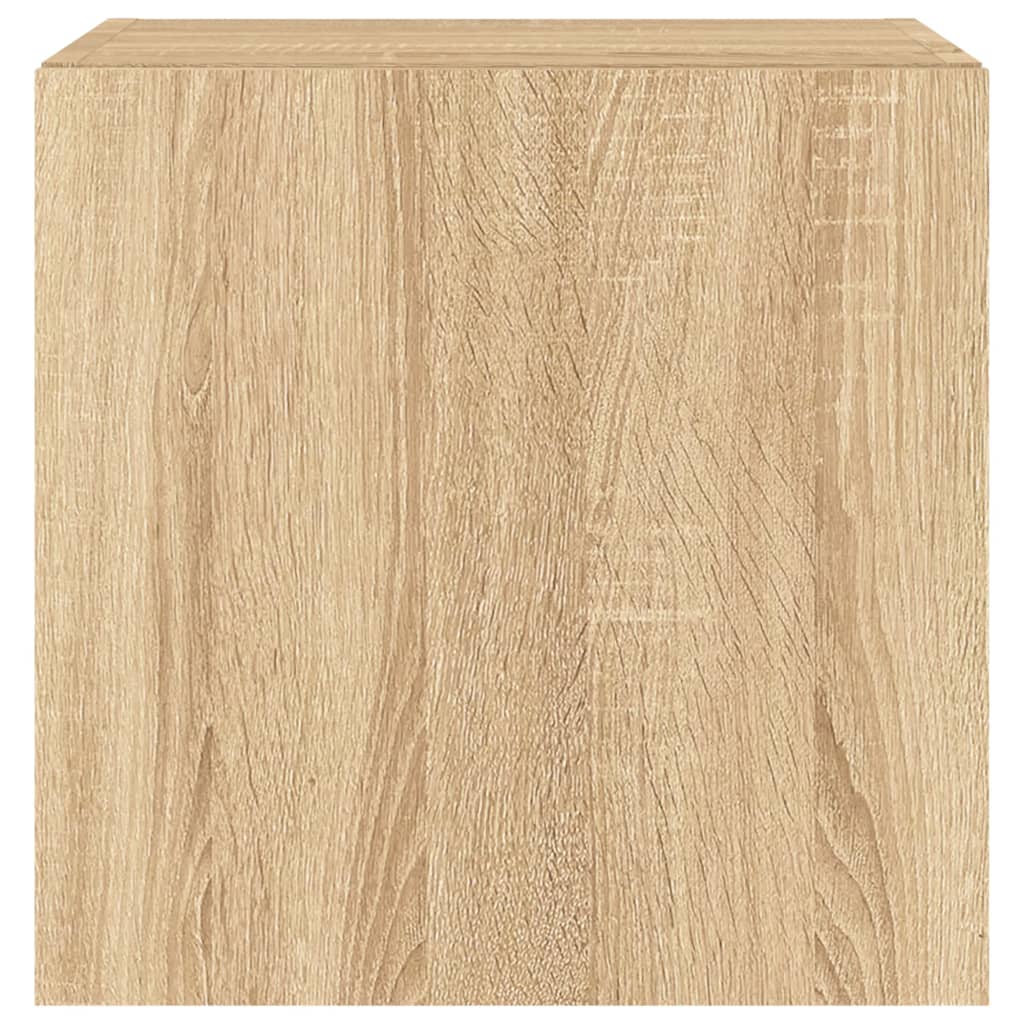 Wall-mounted TV cabinet with LED, 2 pcs. sonoma oak, 40.5x35x40 cm