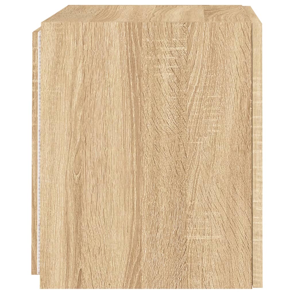 Wall-mounted TV cabinet with LED, 2 pcs. sonoma oak, 40.5x35x40 cm