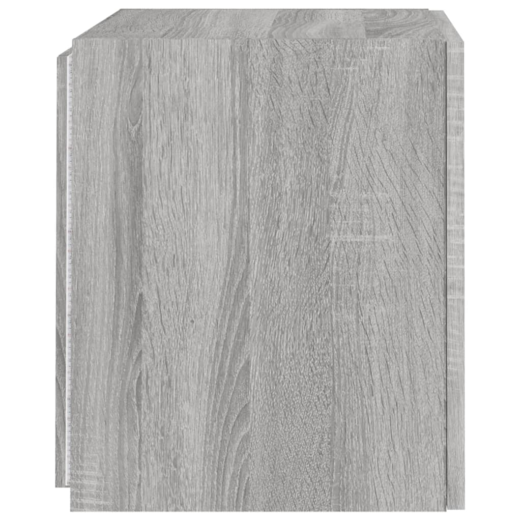 Wall-mounted TV cabinet with LED lights, sonoma gray, 40.5x35x40 cm