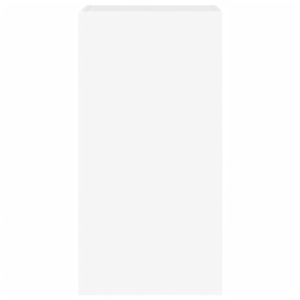 Wall-mounted TV cabinet with LED lights, white, 40.5x35x80 cm