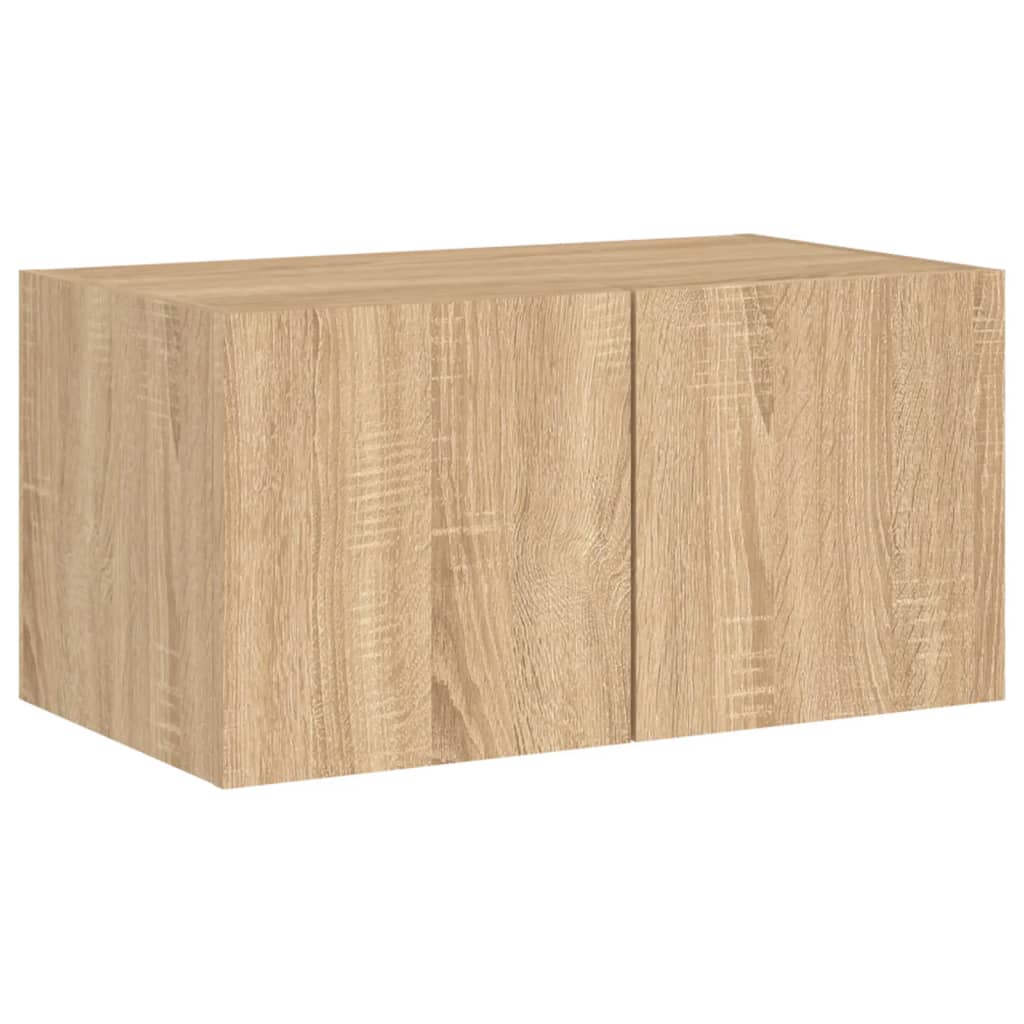 Wall-mounted TV cabinet with LED lights, sonoma oak, 60x35x31 cm