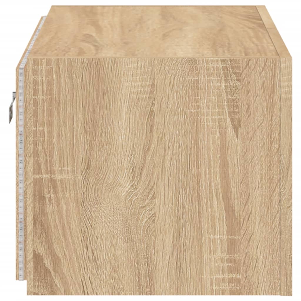 Wall-mounted TV cabinet with LED lights, sonoma oak, 60x35x31 cm