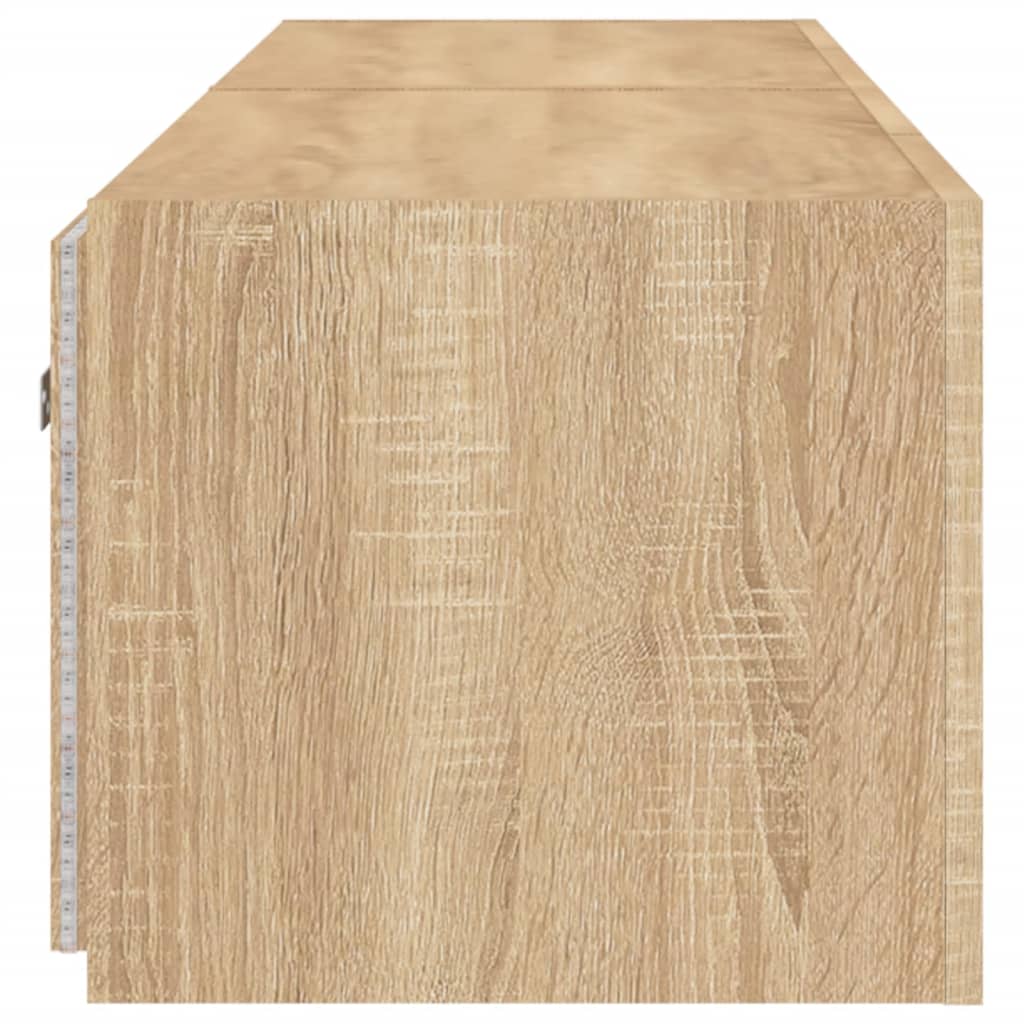 Wall-mounted TV cabinet with LED, 2 pcs. sonoma oak, 80x35x31 cm