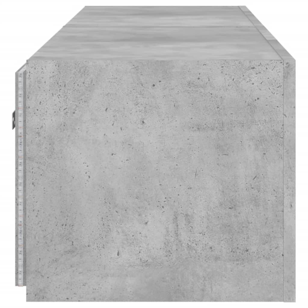 Comode TV de perete cu lumini LED 2 buc. gri beton 80x35x31 cm