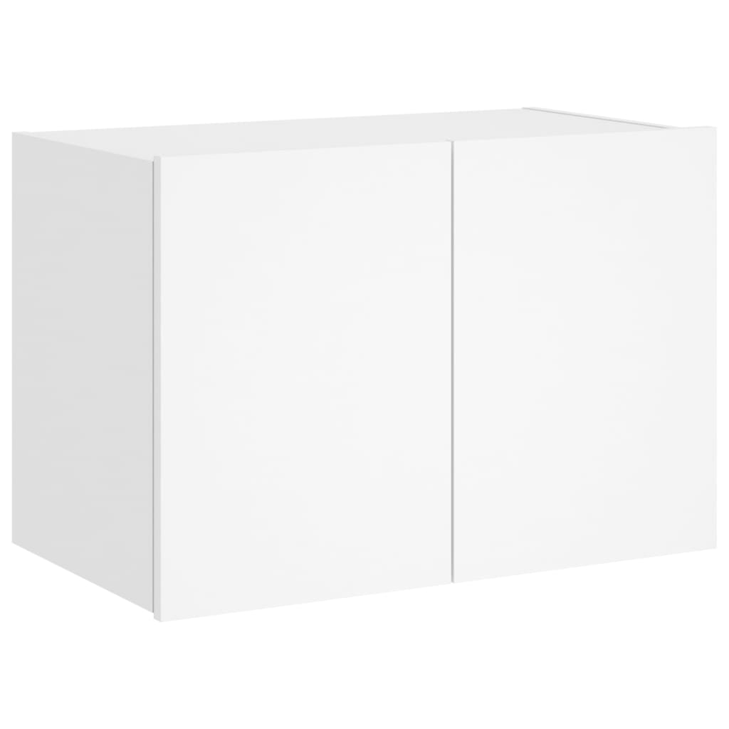 Comodă TV de perete cu lumini LED, alb, 60x35x41 cm