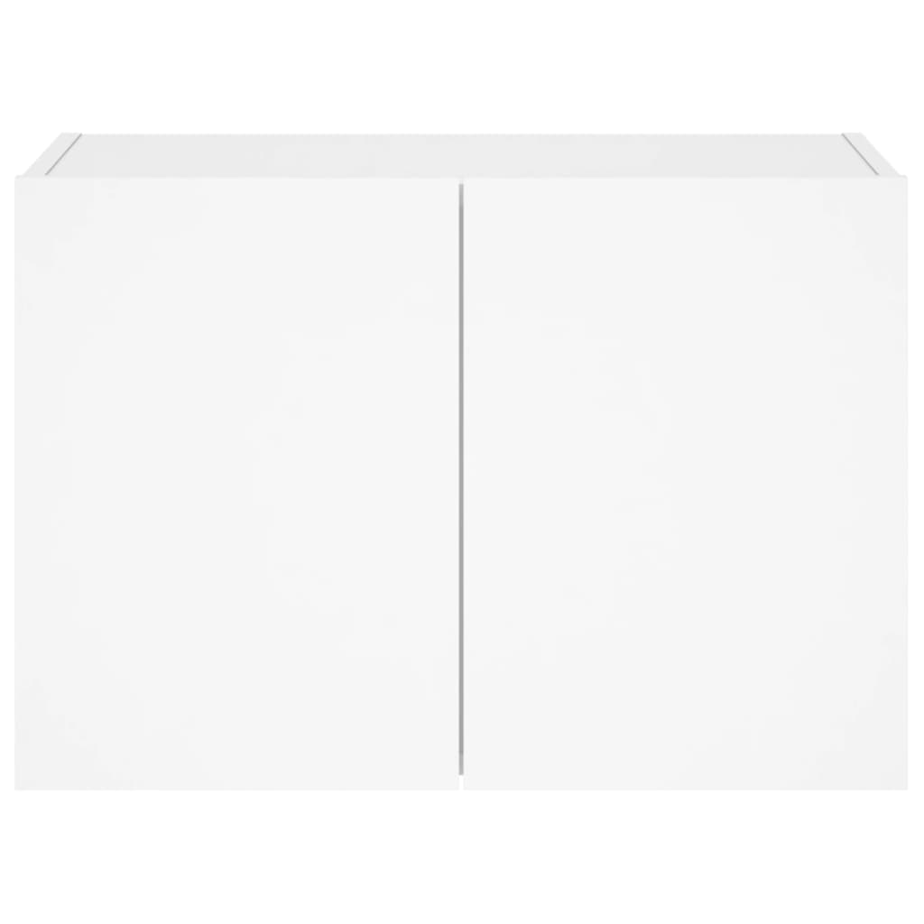 Comodă TV de perete cu lumini LED, alb, 60x35x41 cm