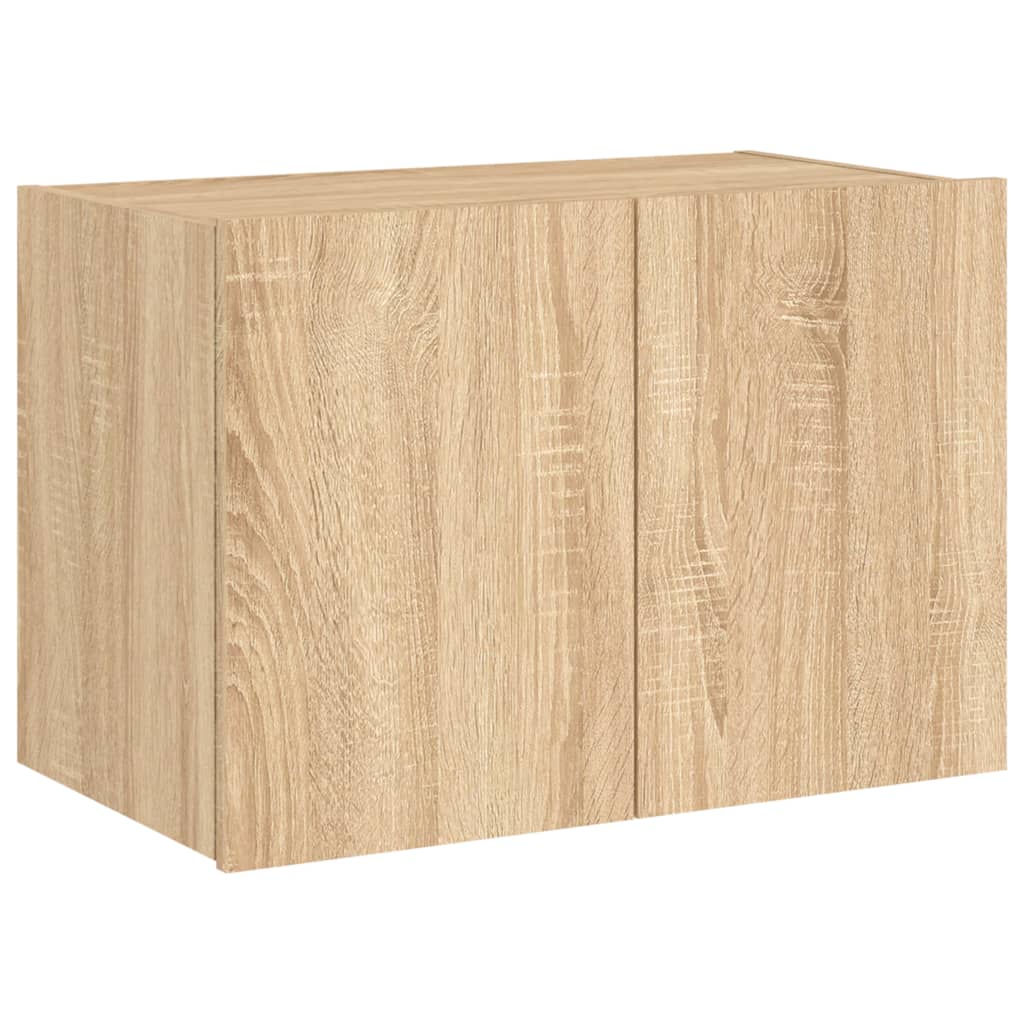 Wall-mounted TV cabinet with LED lights, sonoma oak, 60x35x41 cm