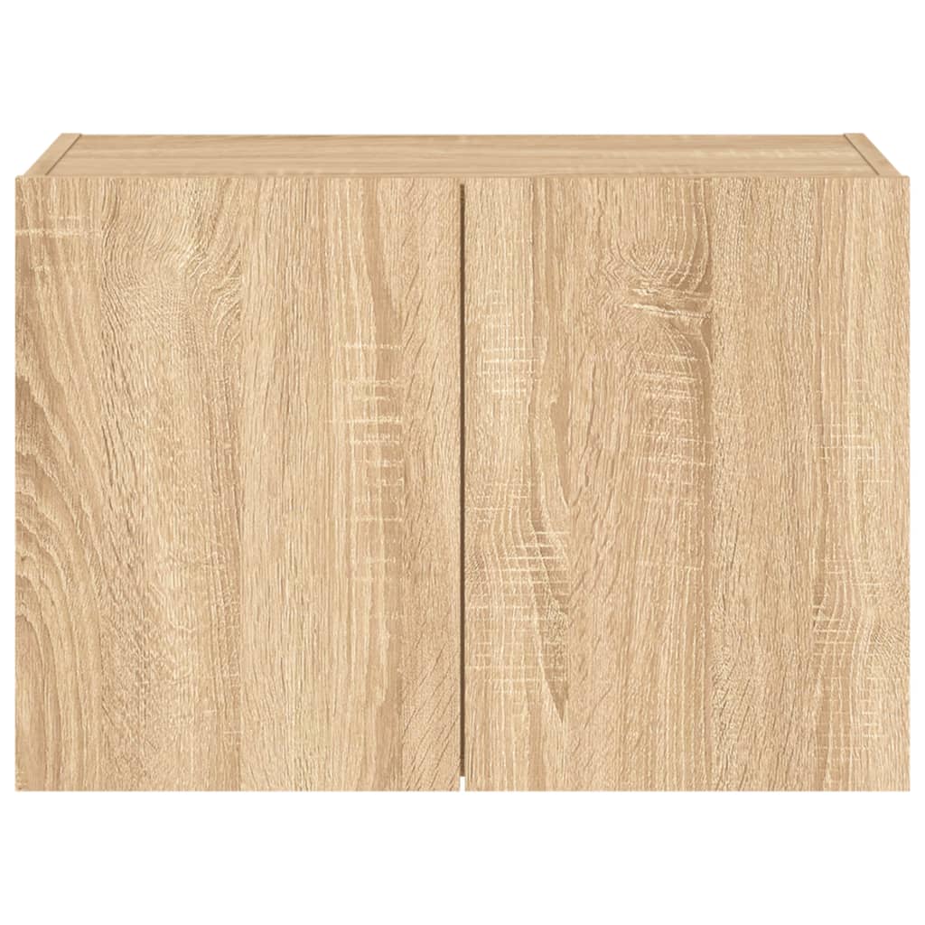 Wall-mounted TV cabinet with LED lights, sonoma oak, 60x35x41 cm