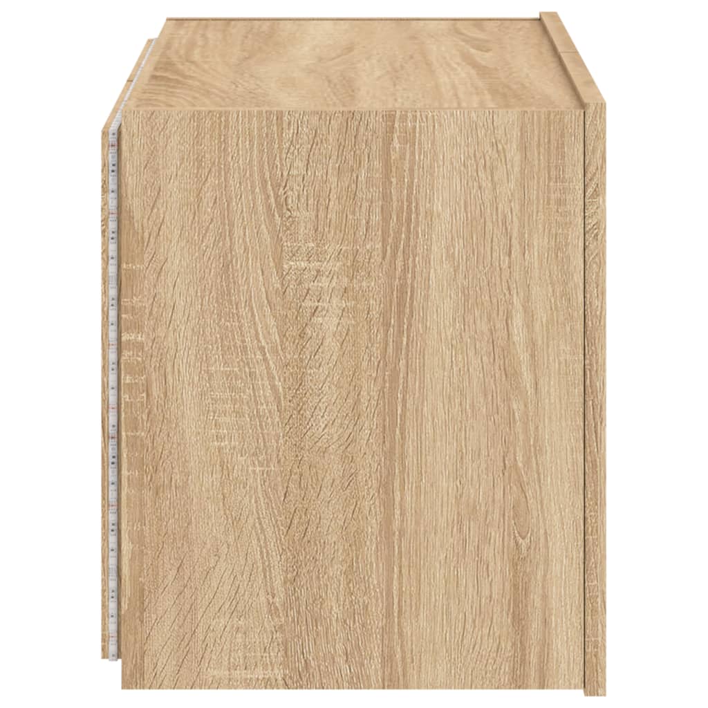 Wall-mounted TV cabinet with LED lights, sonoma oak, 60x35x41 cm
