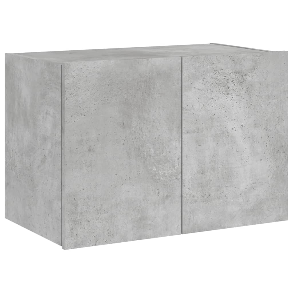 Comodă TV de perete cu lumini LED, gri beton, 60x35x41 cm